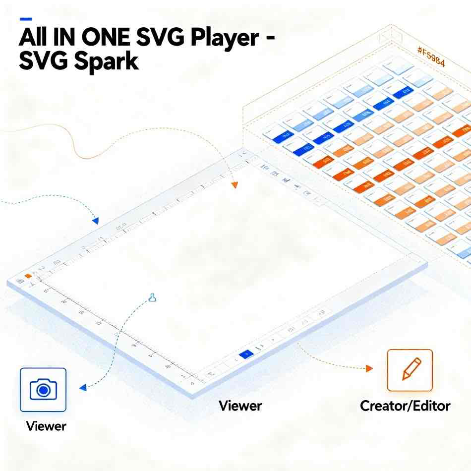 The SVG editor interface in SVG Spark, where a user is adjusting an icon's color and paths